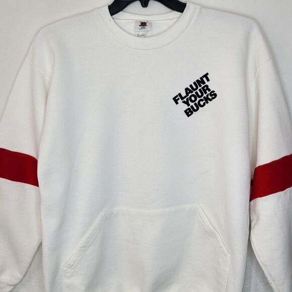 Vintage Bucks Flaunt Your Bucks Stripe Crewneck Sweater Size Large - Picture 3 of 10